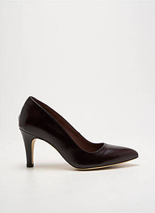 Escarpins tissage satiné talon de 7 à 9cm marron MAROLI femme