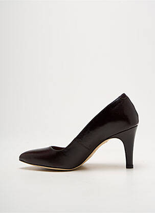 Escarpins tissage satiné talon de 7 à 9cm marron MAROLI femme