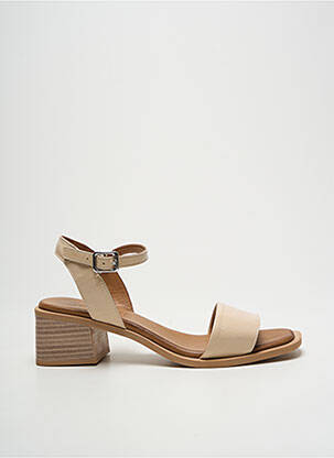 Sandales/nu pieds matière lisse talon de 4 à 6cm beige SANTAFE femme