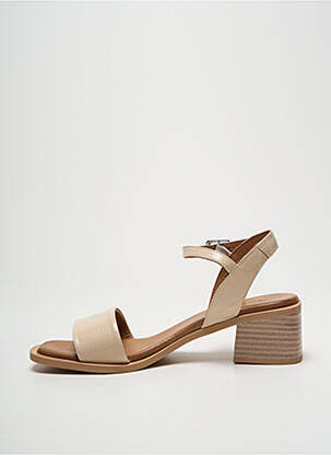 Sandales/nu pieds matière lisse talon de 4 à 6cm beige SANTAFE femme