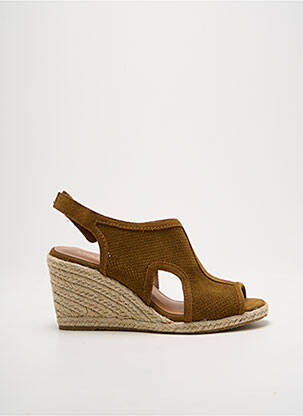 Espadrilles nubuck talon de 7 à 9cm marron EMILIE KARSTON femme