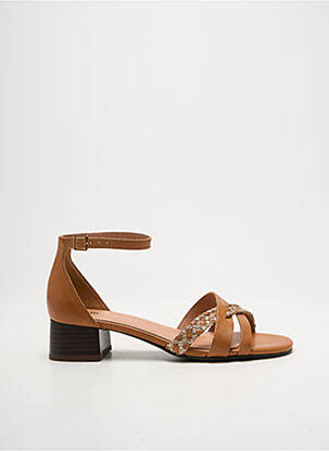 Sandales/nu pieds matière lisse talon de 4 à 6cm marron EMILIE KARSTON femme