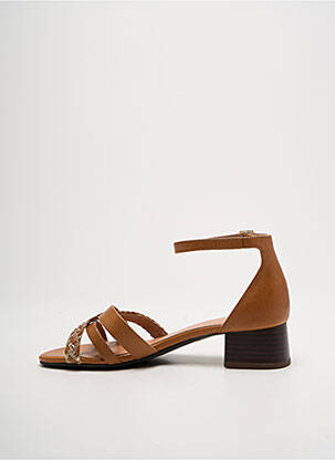 Sandales/nu pieds matière lisse talon de 4 à 6cm marron EMILIE KARSTON femme