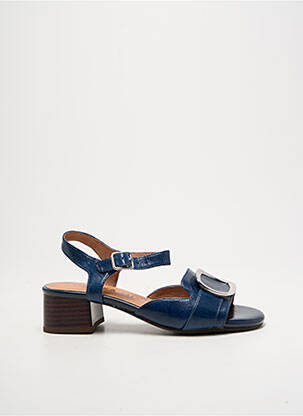 Sandales/nu pieds matière lisse talon de 4 à 6cm bleu EMILIE KARSTON femme