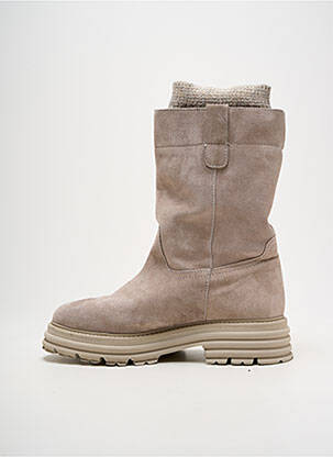 Bottines/boots nubuck talon de 4 à 6cm beige ALPE femme