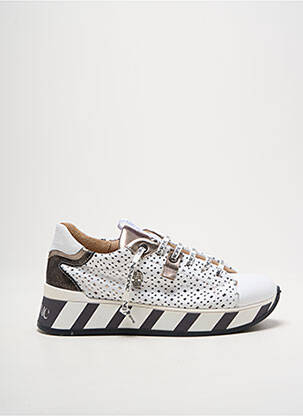 Baskets tissage satiné talon de 4 à 6cm blanc NEMONIC femme