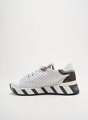 Baskets tissage satiné talon de 4 à 6cm blanc NEMONIC femme
