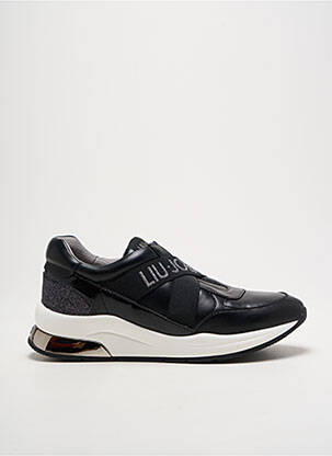 Baskets tissage satiné talon de 4 à 6cm noir LIU JO femme