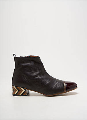 Bottines/boots matière lisse talon plat jusqu'à 3cm violet NEMONIC femme