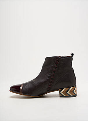 Bottines/boots matière lisse talon plat jusqu'à 3cm violet NEMONIC femme