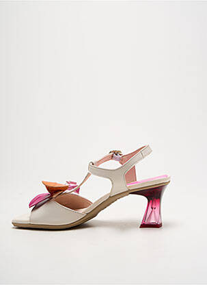 Sandales/nu pieds tissage satiné talon de 4 à 6cm blanc HISPANITAS femme