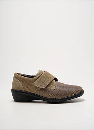Chaussons/pantoufles tissage satiné talon de 4 à 6cm or SWEDI femme