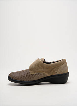 Chaussons/pantoufles tissage satiné talon de 4 à 6cm or SWEDI femme