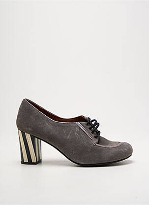 Derbies nubuck talon de 7 à 9cm gris NEMONIC femme
