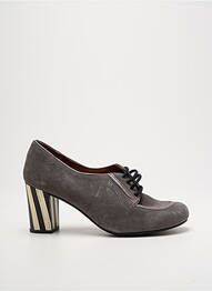 Derbies nubuck talon de 7 à 9cm gris NEMONIC femme
