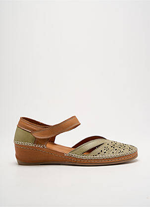 Sandales/nu pieds matière lisse talon de 4 à 6cm marron ALTEX femme