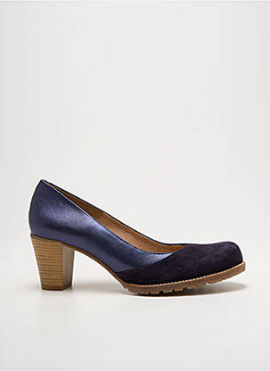 Escarpins tissage satiné talon de 4 à 6cm bleu MTNG femme