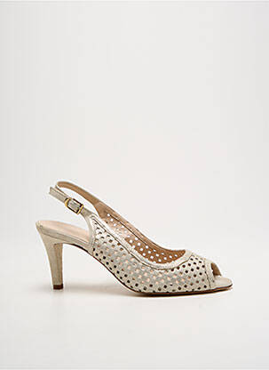Escarpins tissage satiné talon de 7 à 9cm or MODA DI FAUSTO femme