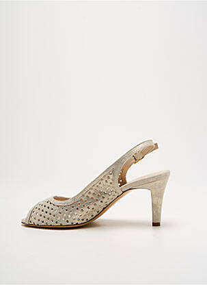Escarpins tissage satiné talon de 7 à 9cm or MODA DI FAUSTO femme