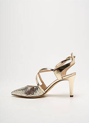Escarpins tissage satiné talon de 7 à 9cm or MODA DI FAUSTO femme