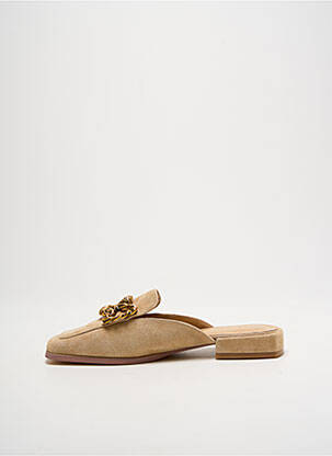 Mules/sabots tissage satiné talon plat jusqu'à 3cm beige ALMA EN PENA femme