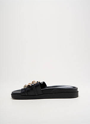 Mules/sabots tissage satiné talon plat jusqu'à 3cm noir MJUS femme