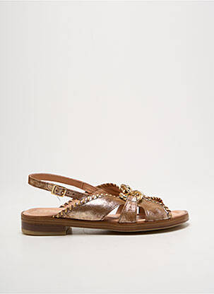 Sandales/nu pieds chiquet talon plat jusqu'à 3cm marron MJUS femme