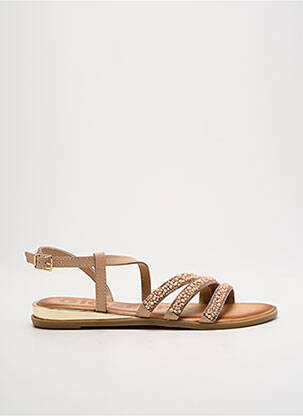 Sandales/nu pieds tissage satiné talon plat jusqu'à 3cm beige GIOSEPPO femme