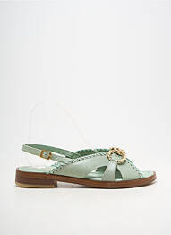 Sandales/nu pieds chiquet talon plat jusqu'à 3cm vert MJUS femme