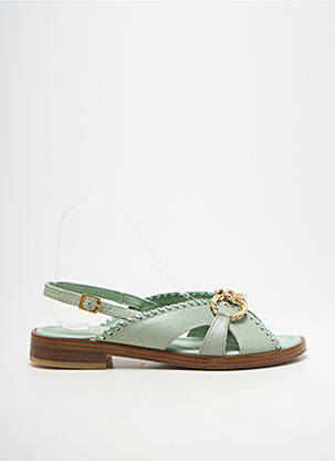 Sandales/nu pieds chiquet talon plat jusqu'à 3cm vert MJUS femme