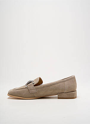 Mocassins nubuck talon plat jusqu'à 3cm beige ALMA EN PENA femme