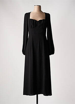 Robe longue manches longues manches longues noir KILKY femme