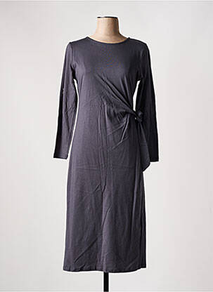 Robe mi-longue manches longues manches longues gris SEASON femme