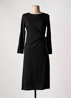 Robe mi-longue manches longues manches longues noir SEASON femme