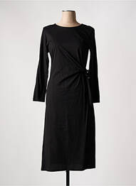 Robe mi-longue manches longues manches longues noir SEASON femme