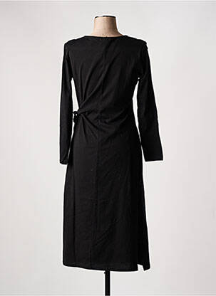 Robe mi-longue manches longues manches longues noir SEASON femme