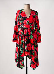 Robe mi-longue coupe fluide manches longues rouge DAPHNEA femme