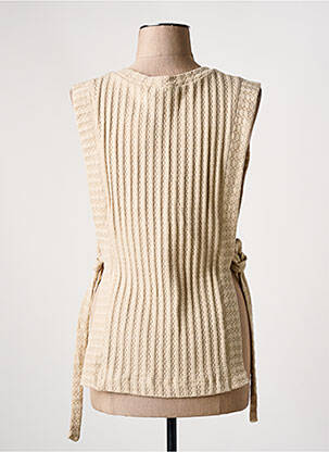 Pull coupe cintrée sans manche beige ATELIER EVÈNE femme