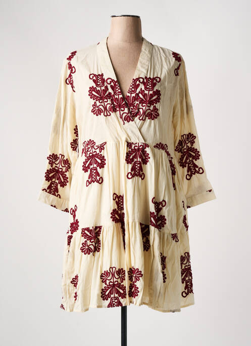 Robe mi-longue beige ANGE pour femme