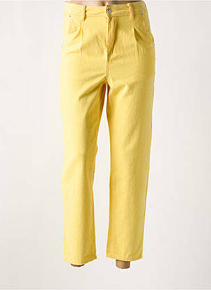 Jeans coupe droite taille haute taille haute jaune MISS BON femme