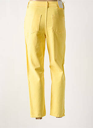 Jeans coupe droite taille haute taille haute jaune MISS BON femme