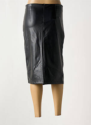 Jupe mi-longue taille élastique noir ADILYNN femme