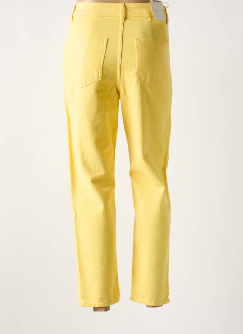 Jeans coupe droite taille haute taille haute jaune MISS BON femme