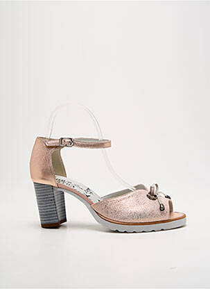 Sandales/nu pieds tissage satiné talon de 4 à 6cm rose UN TOUR EN VILLE femme