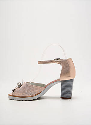 Sandales/nu pieds tissage satiné talon de 4 à 6cm rose UN TOUR EN VILLE femme