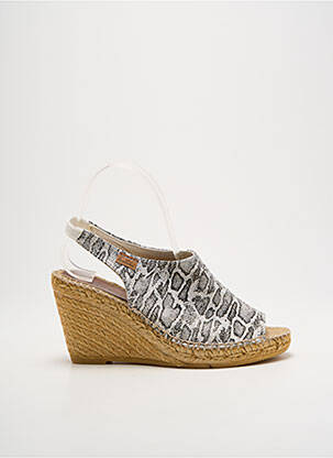 Espadrilles tissage satiné talon de 7 à 9cm blanc MONTANE femme