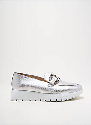 Mocassins tissage satiné talon de 4 à 6cm argent WONDERS femme