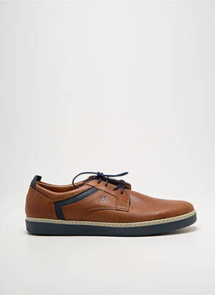 Baskets empiècements bout rond marron ATTITUDE MASCULINE homme