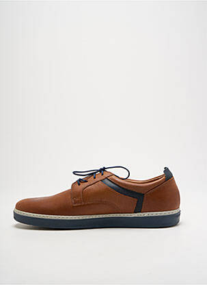 Baskets empiècements bout rond marron ATTITUDE MASCULINE homme