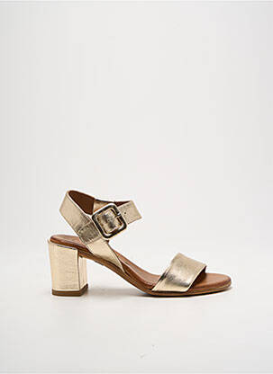 Sandales/nu pieds matière lisse talon de 4 à 6cm or LUNE & L'AUTRE femme